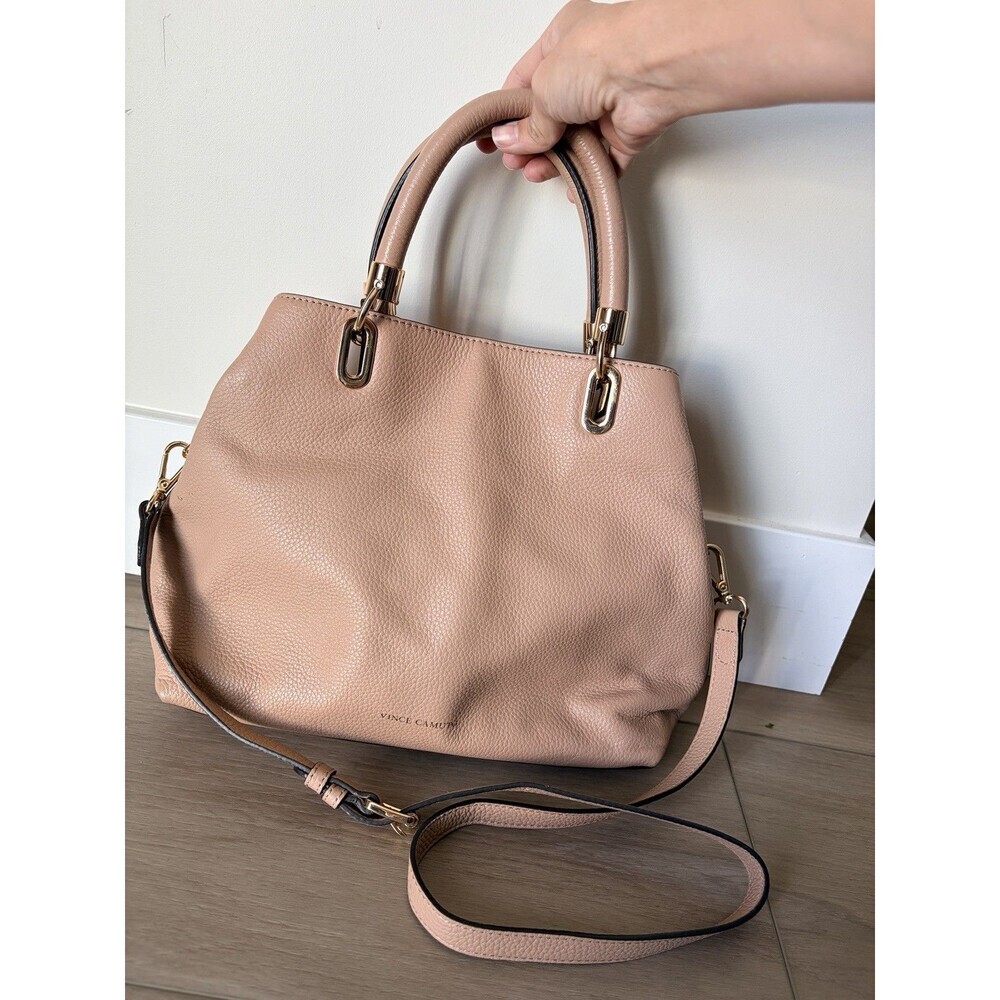 VINCE CAMUTO Pebble LEATHER ACCORDION SATCHEL CROSSBODY light/faint pink Purse - Picture 8 of 8